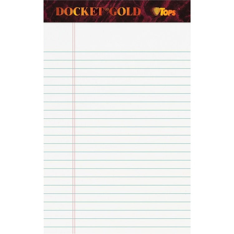 TOPS Docket Gold Jr. Legal Ruled White Legal Pads - Jr.Legal [SKU - TOP63910]PK