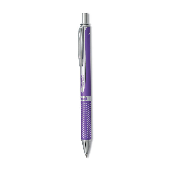 EnerGel Alloy RT Gel Pen, Retractable, Medium 0.7 mm, Violet Ink, Violet Barrel
