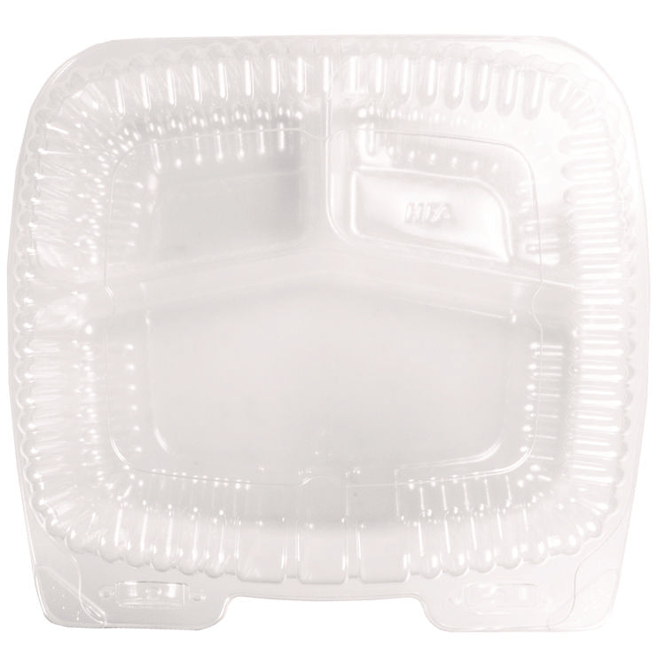 Handi-Lock Three-Compartment Food Container, 8 x 3 x 8.87, Clear, Plastic, 250/Carton