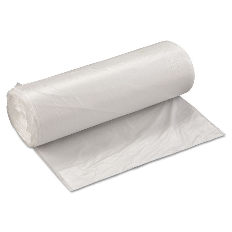 High-Density Commercial Can Liner Value Pack, 60 gal, 19 mic, 38  x 58 , Clear, Interleaved Roll, 25 Bags/Roll, 6 Rolls/CT