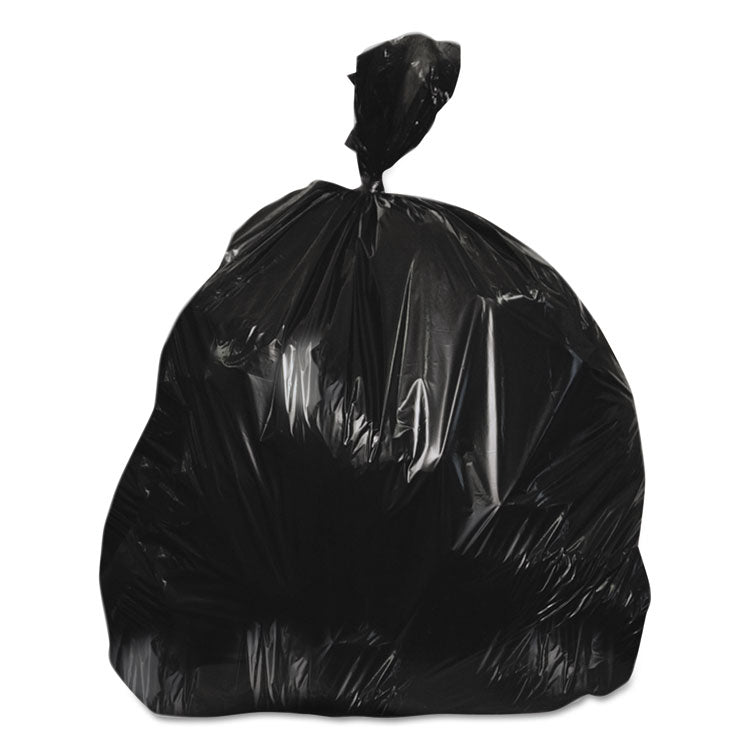High-Density Waste Can Liners, 45 gal, 16 mic, 40  x 48 , Black, 25 Bags/Roll, 10 Rolls/Carton