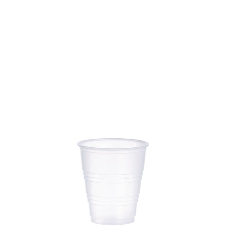 High-Impact Polystyrene Cold Cups, 5 oz, Translucent, 100 Cups/Sleeve, 25 Sleeves/Carton