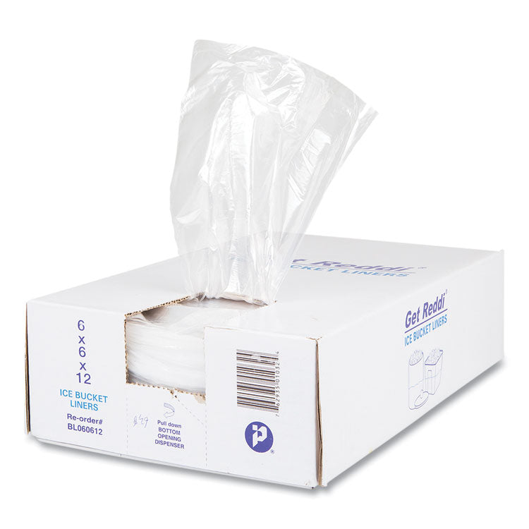 Ice Bucket Liner Bags, 96 oz, 6  x 6  x 12 , Clear, 1,000/Carton