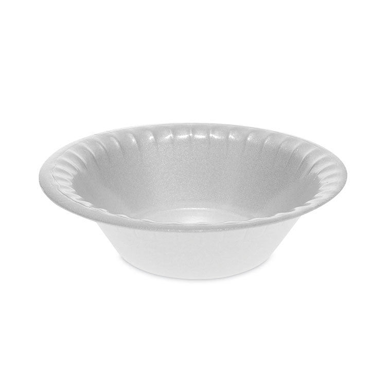 Placesetter Deluxe Laminated Foam Dinnerware, Bowl, 12 oz, 6  dia, White, 1,000/Carton