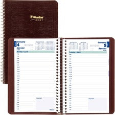 Blueline Daily Planner 2021, Burgundy