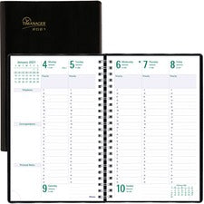 Blueline Timanager Weekly Planner 2021, (French version) Black