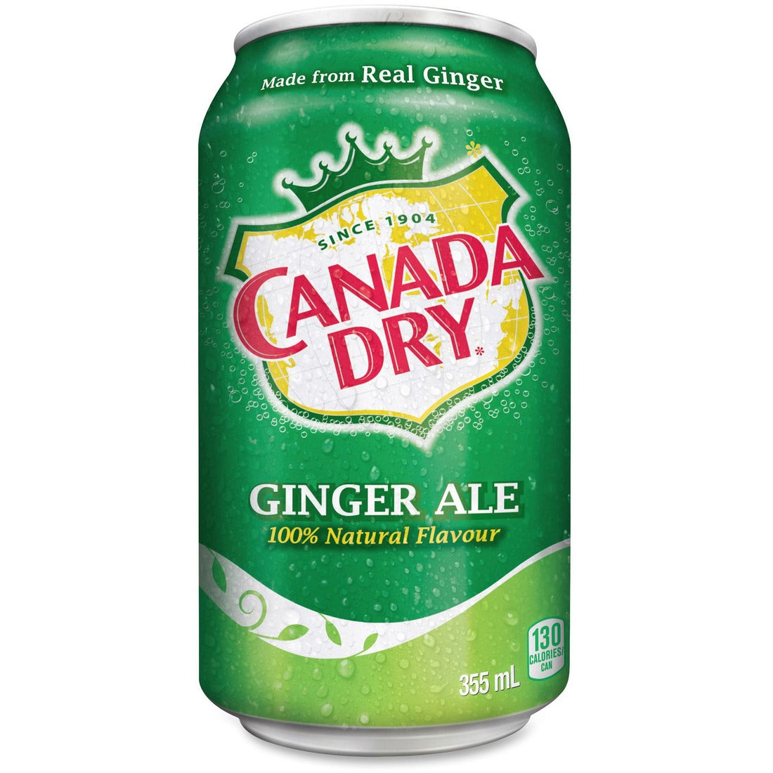 Coca-Cola Canada Dry Ginger Ale Soft Drink - Ready-to-Drink - Ginger Ale Flavor - 354.88 mL - 24 / Carton / Can