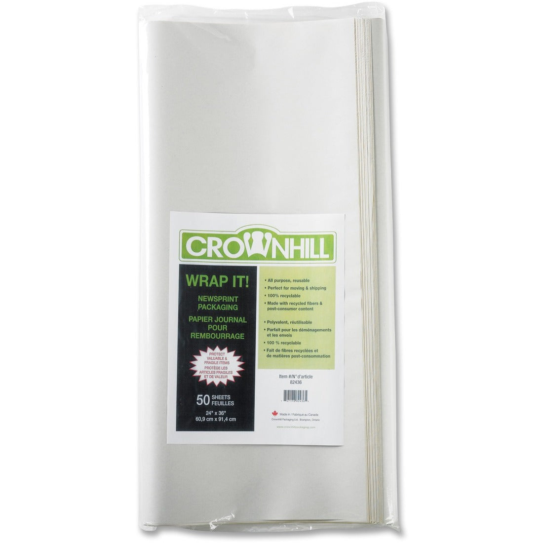 Crownhill 82436 Copy & Multipurpose Paper - 100% Recycled