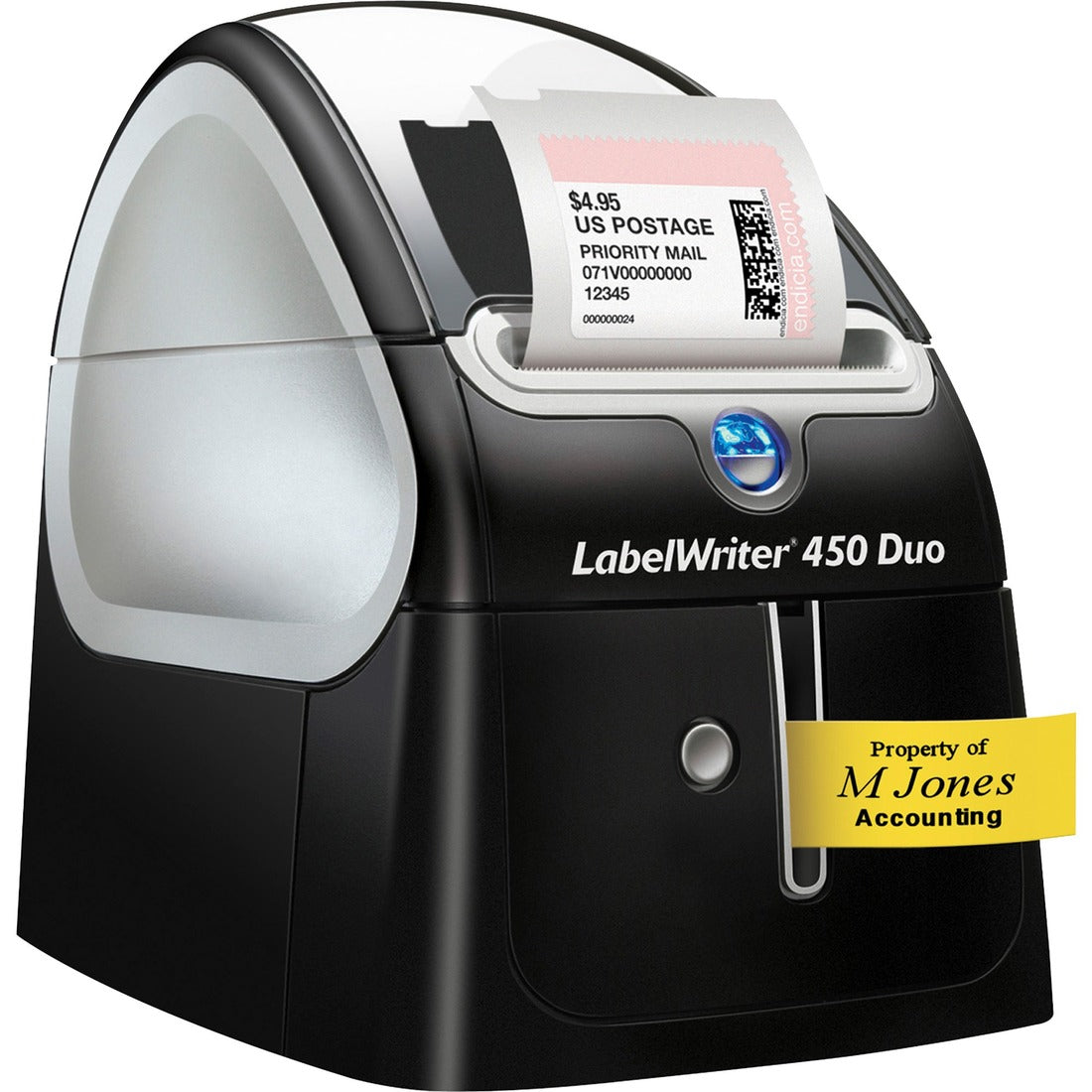 Dymo LabelWriter 450 Duo Direct Thermal Printer - Monochrome - Platinum - Label Print