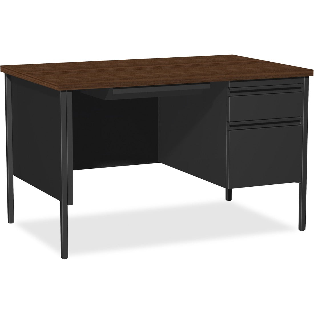 Lorell Fortress Series 48" Right Single-Pedestal Desk