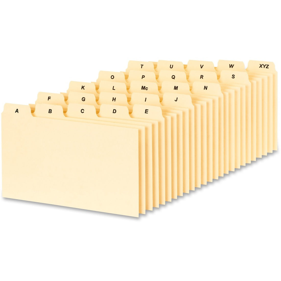 Oxford PlainTab Index Card File Guide - Printed Tab(s) - Character - A-Z - 5" Tab Height x 3" Tab Width - Manila Tab(s) - 1 Pack