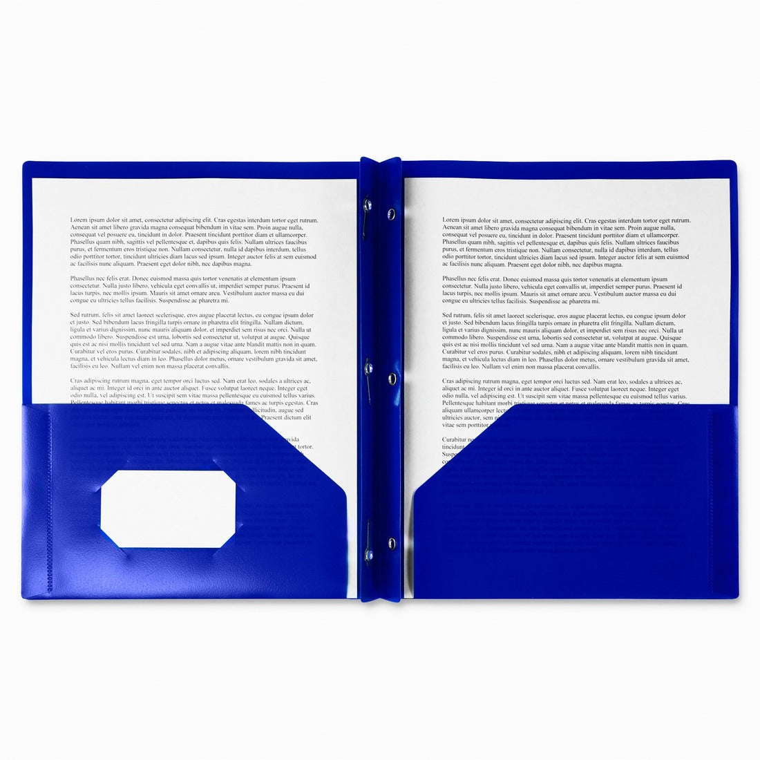 Winnable 2 Pocket Poly Report Cover - Letter - 8 1/2" x 11 1/2" Sheet Size - 3 Fastener(s) - 2 Internal Pocket(s) - Poly - Dark Blue - 1 Each