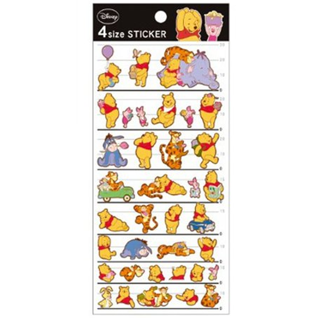 Kamio Japan Winnie The Pooh 4 Size Sticker