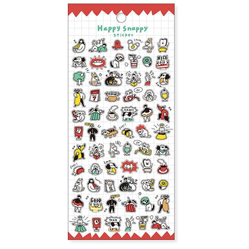 Mind Wave Happy Snappy StickerRed