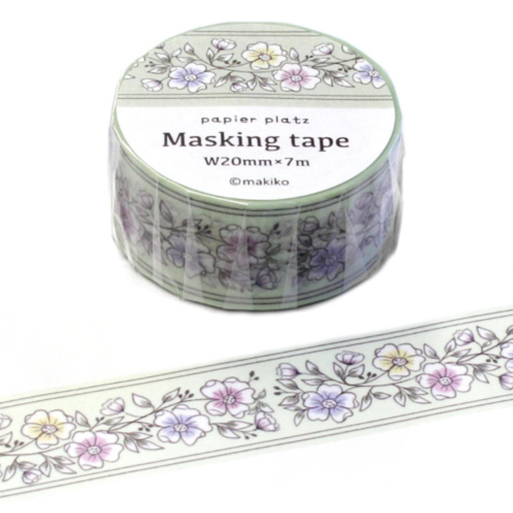 Papier Platz Masking Tape Makiko Green