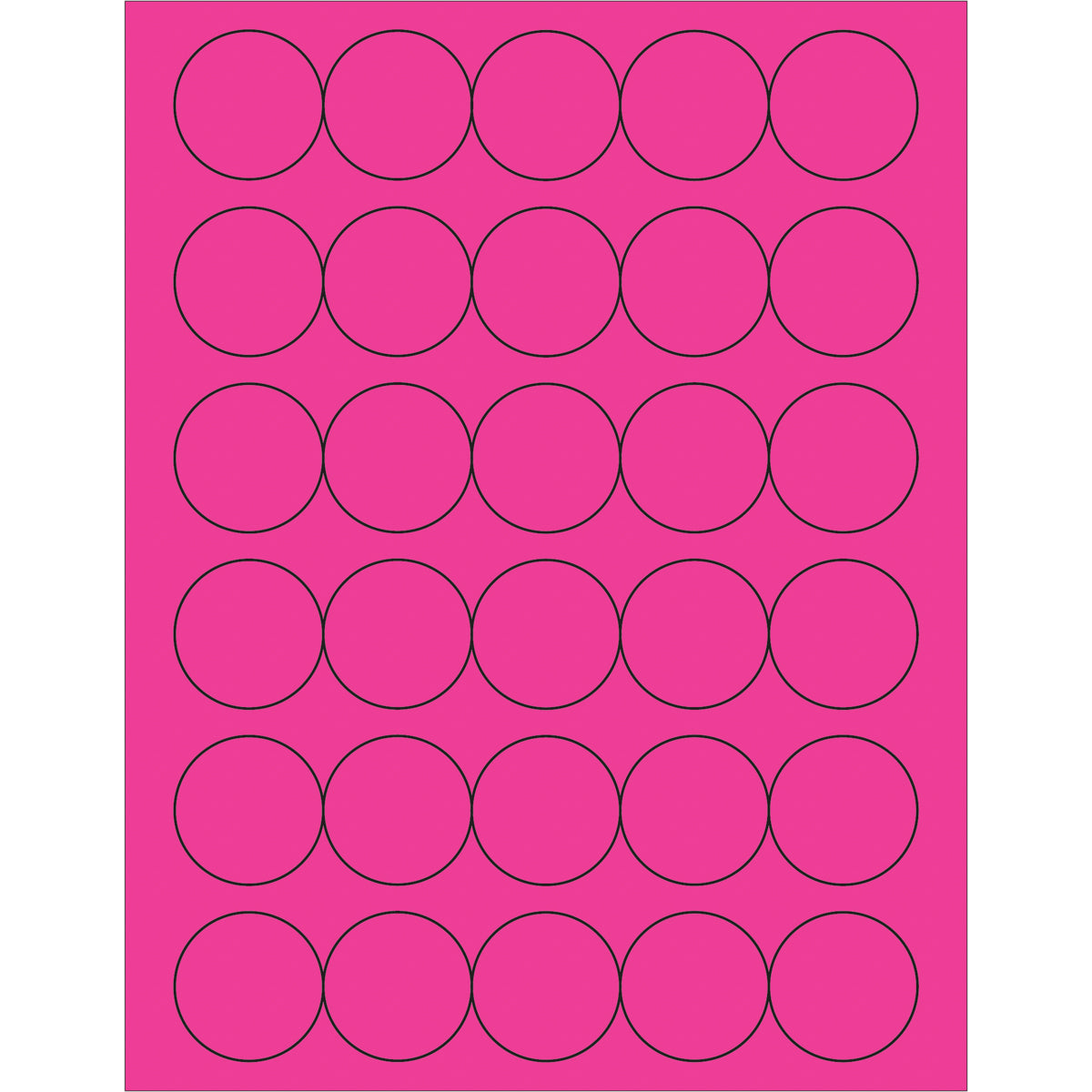 1 1/2" Fluorescent Pink Circle Laser Labels 3000/Case