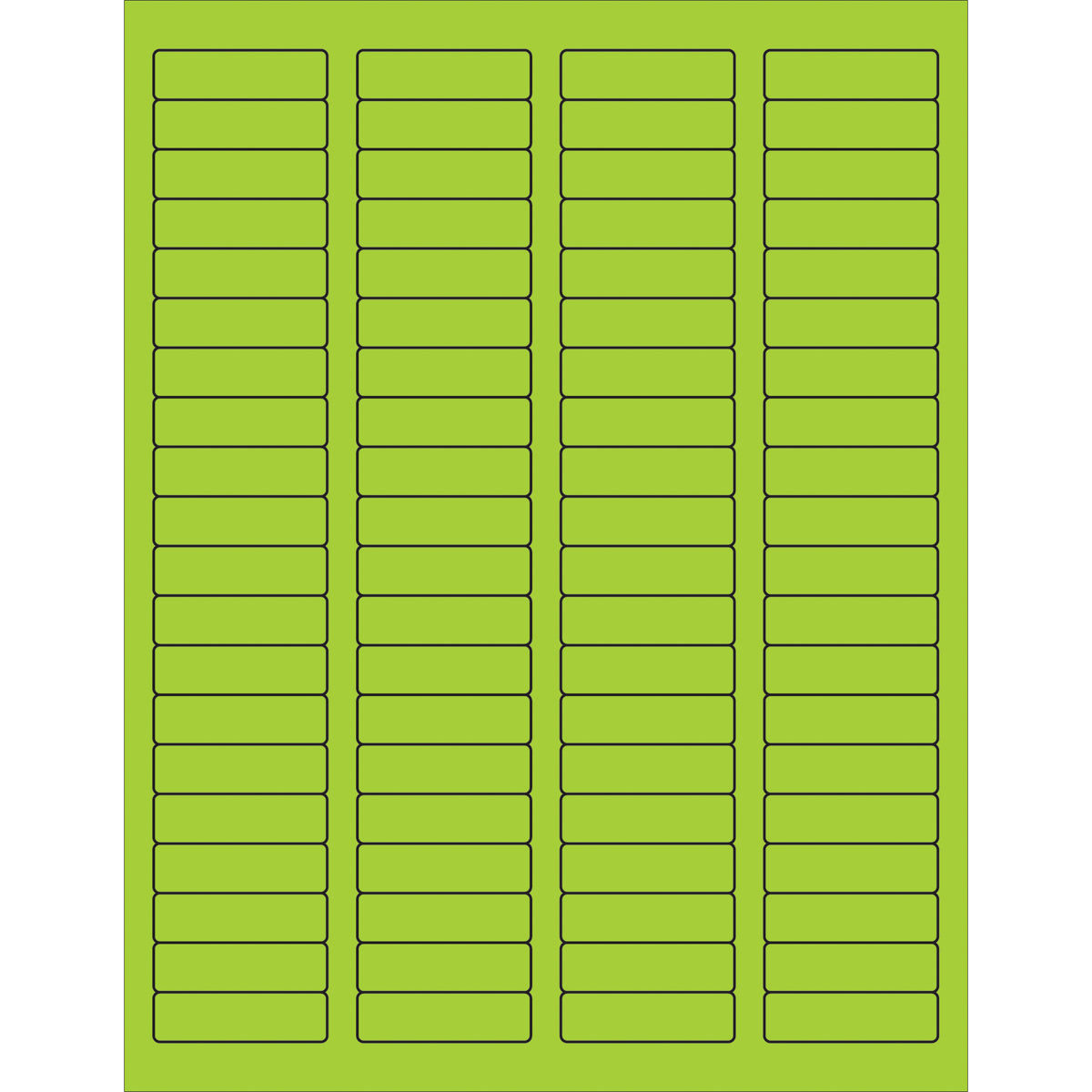 1 3/4 x 1/2" Fluorescent Green Rectangle Laser Labels 8000/Case
