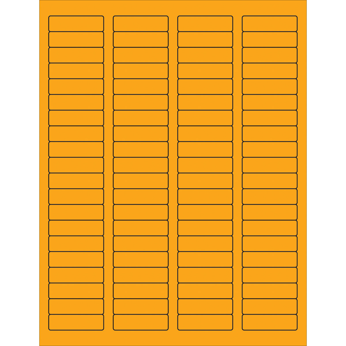 1 3/4 x 1/2" Fluorescent Orange Rectangle Laser Labels 8000/Case