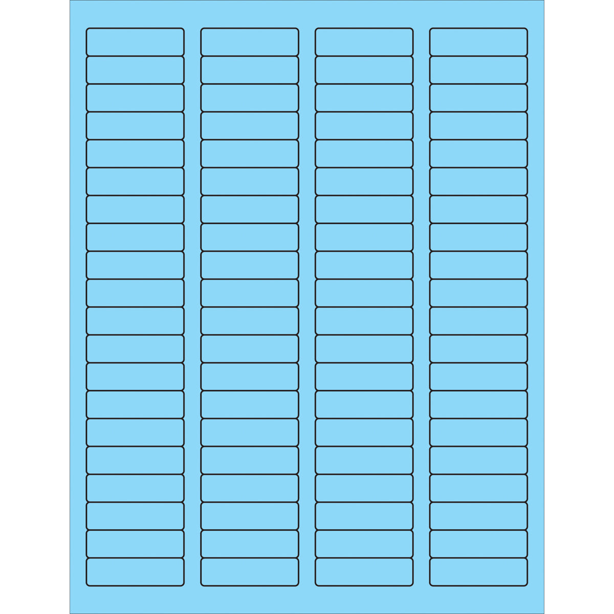 1 3/4 x 1/2" Fluorescent Pastel Blue Rectangle Laser Labels 8000/Case