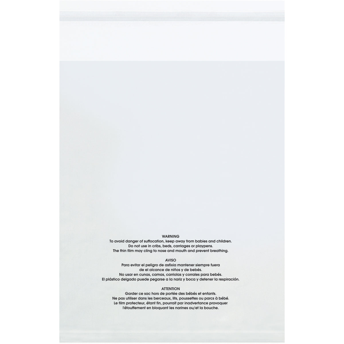11 x 14 - 1.5 Mil Resealable Suffocation Warning Poly Bags