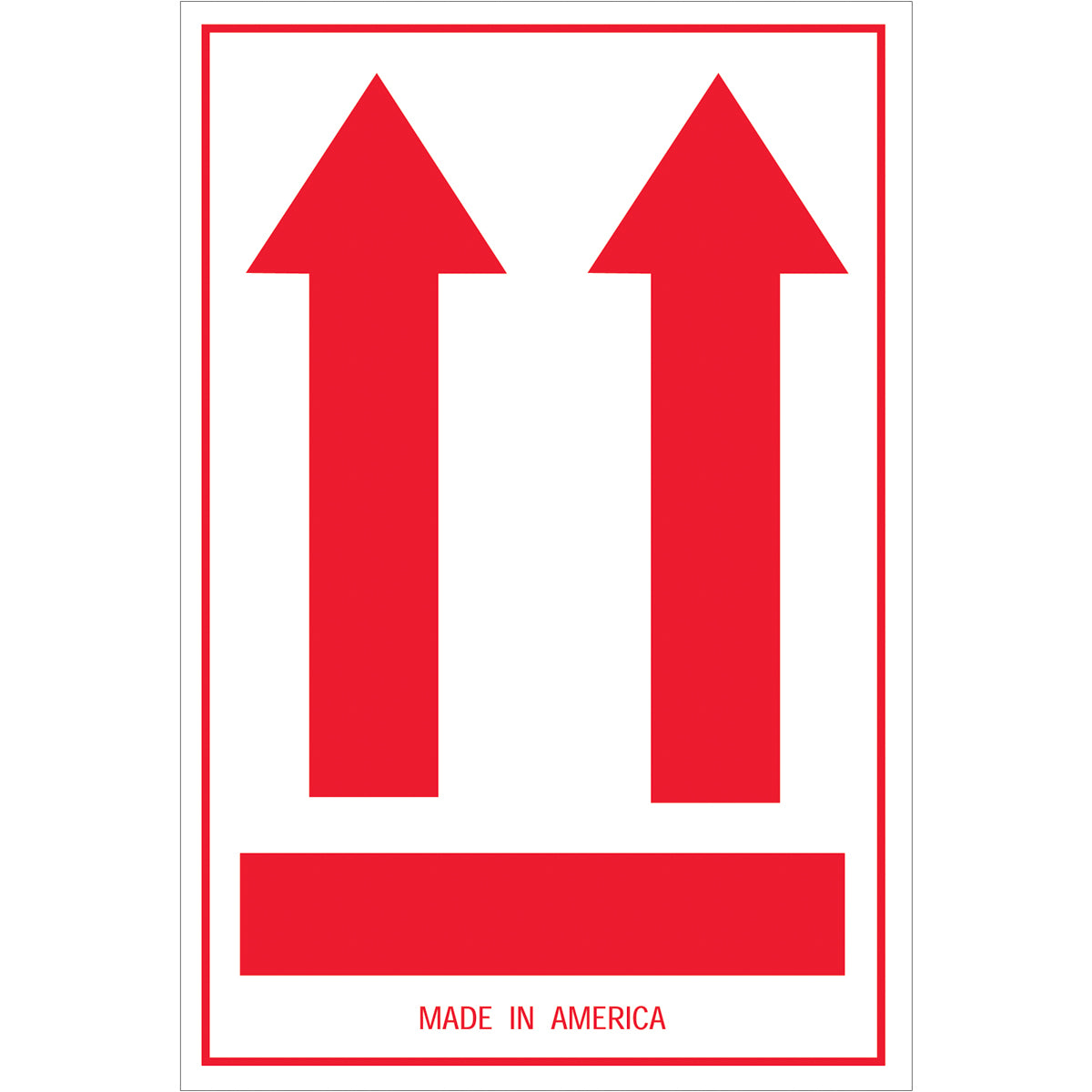 (2 Red Up Arrows over Red Bar) Labels (4 x 6) 500/Roll