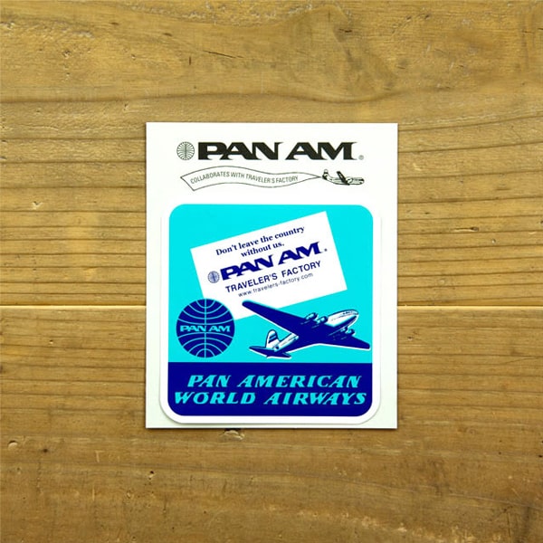 Traveler's Factory Suitcase Sticker Pan Am Airplane Square Pattern