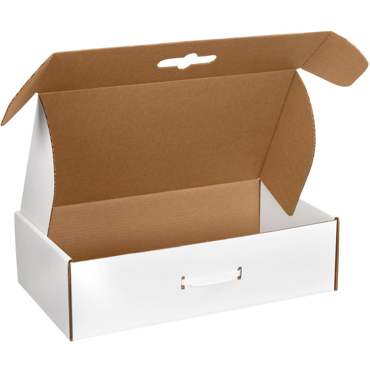 18 1/4 x 11 3/8 x 4 1/2 White Corrugated Carrying Cases 10/Bundle