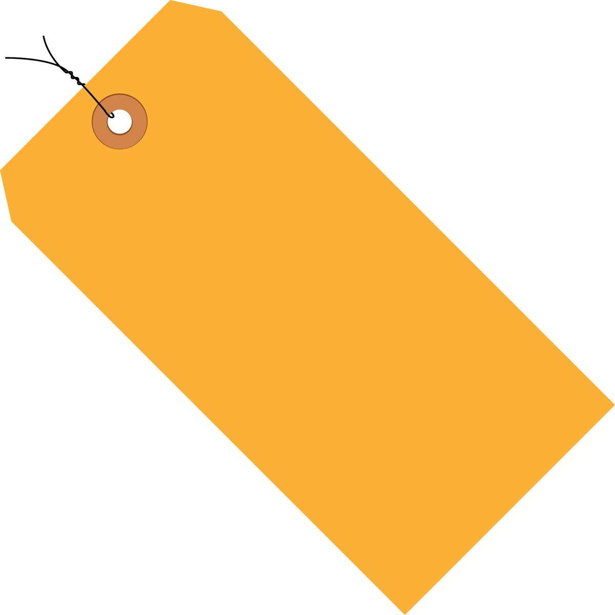 2 3/4 x 1 3/8 Fluorescent Orange 13 Pt. Shipping Tags - Pre-Wired 1000/Case