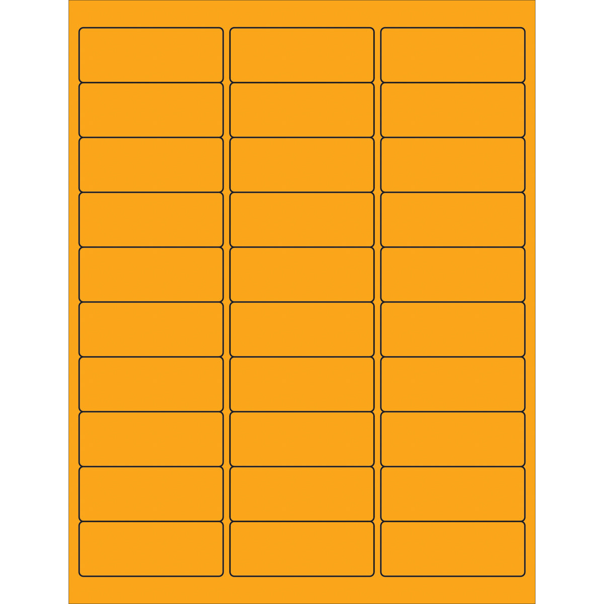 2 5/8 x 1" Fluorescent Orange Rectangle Laser Labels 3000/Case