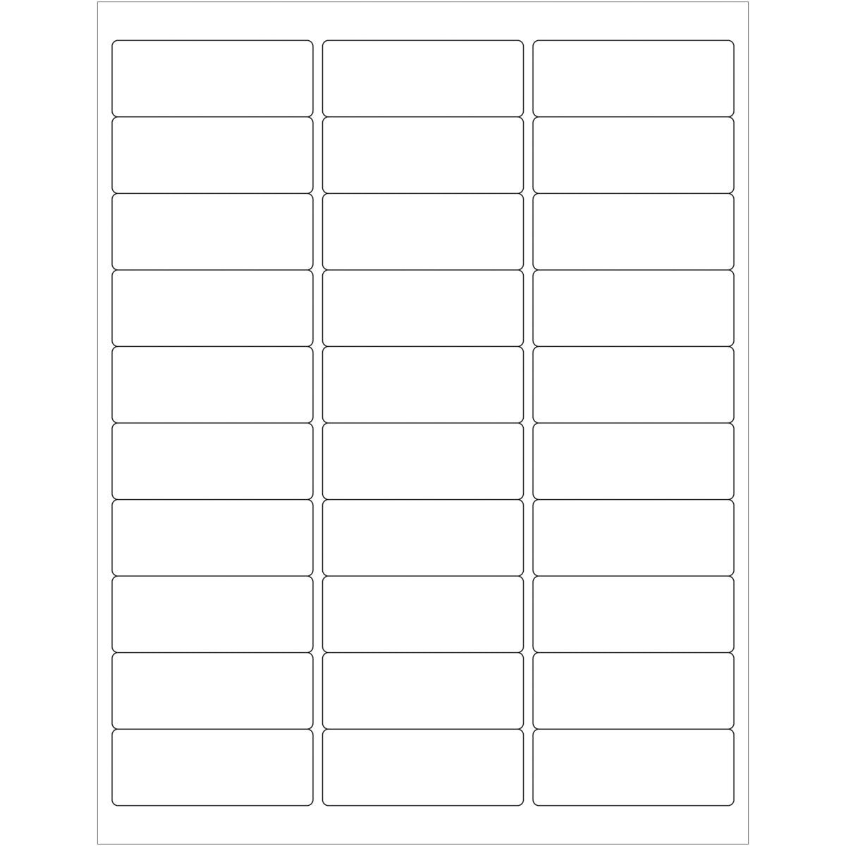 2 5/8 x 1" White Removable Rectangle Laser Labels 3000/Case