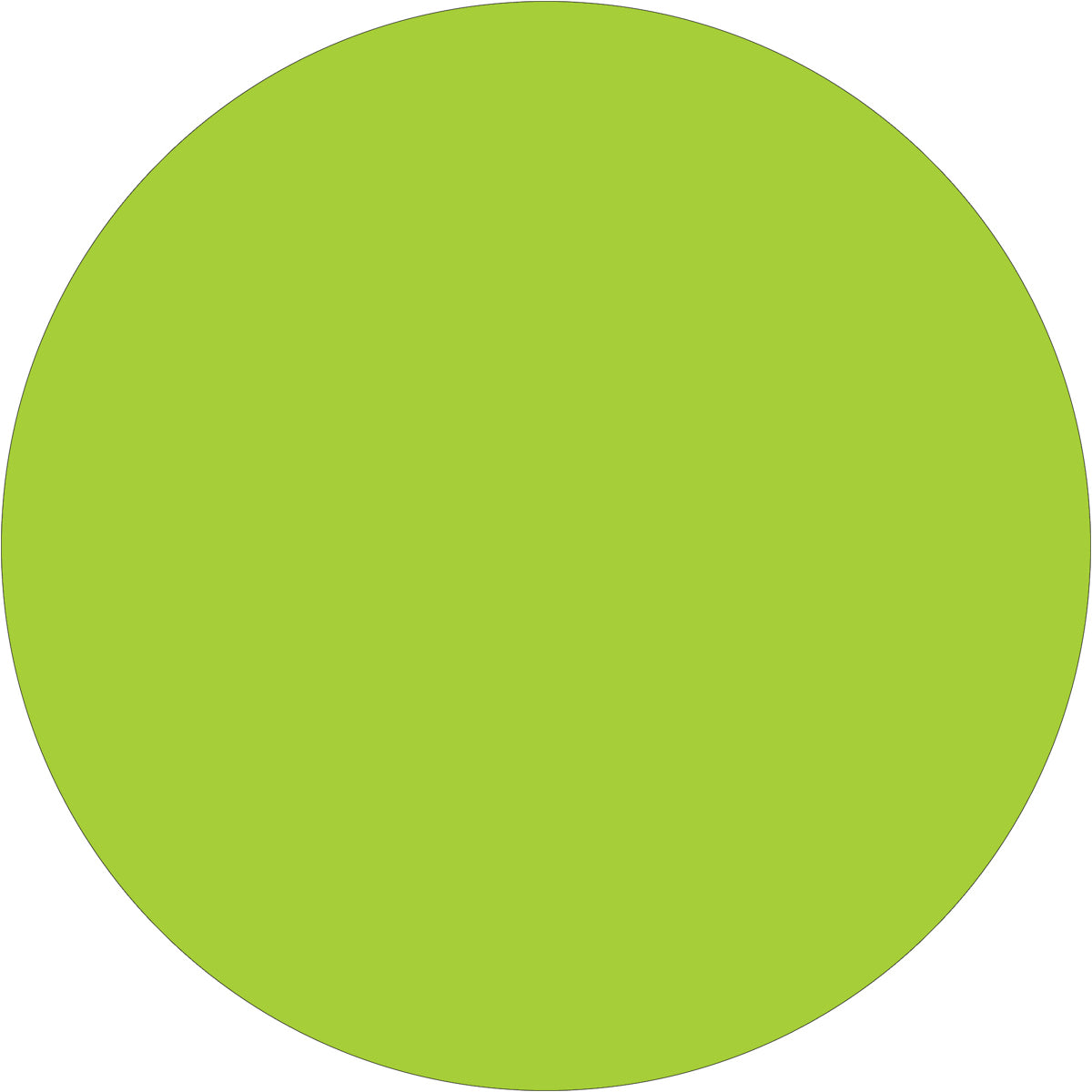 2" Circle - Fluorescent Green Removable Labels 500/Roll