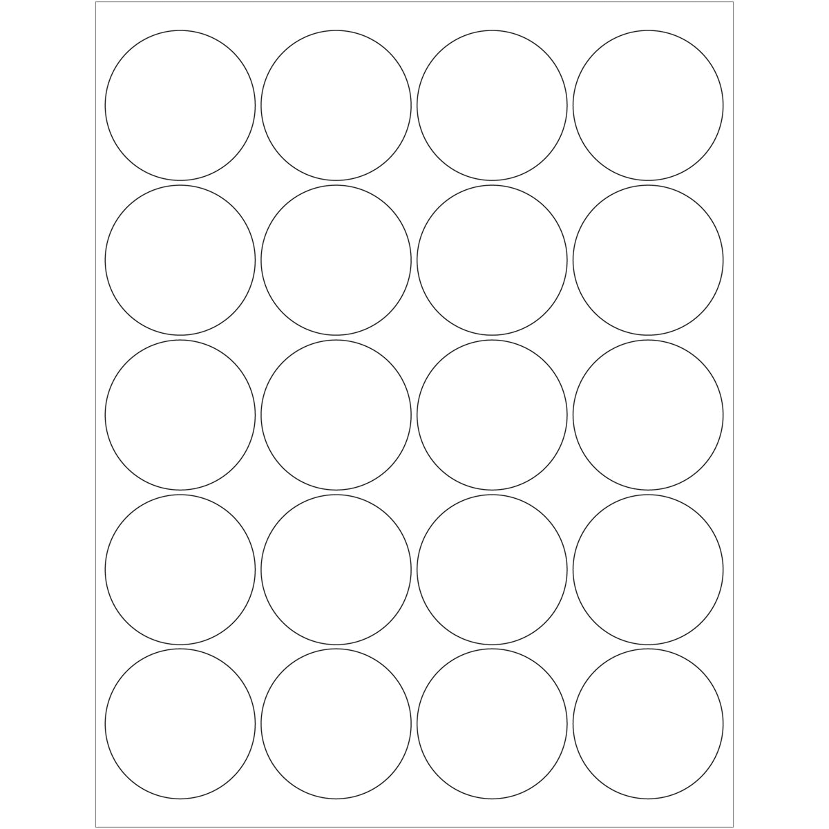 2" Glossy White Circle Laser Labels 2000/Case