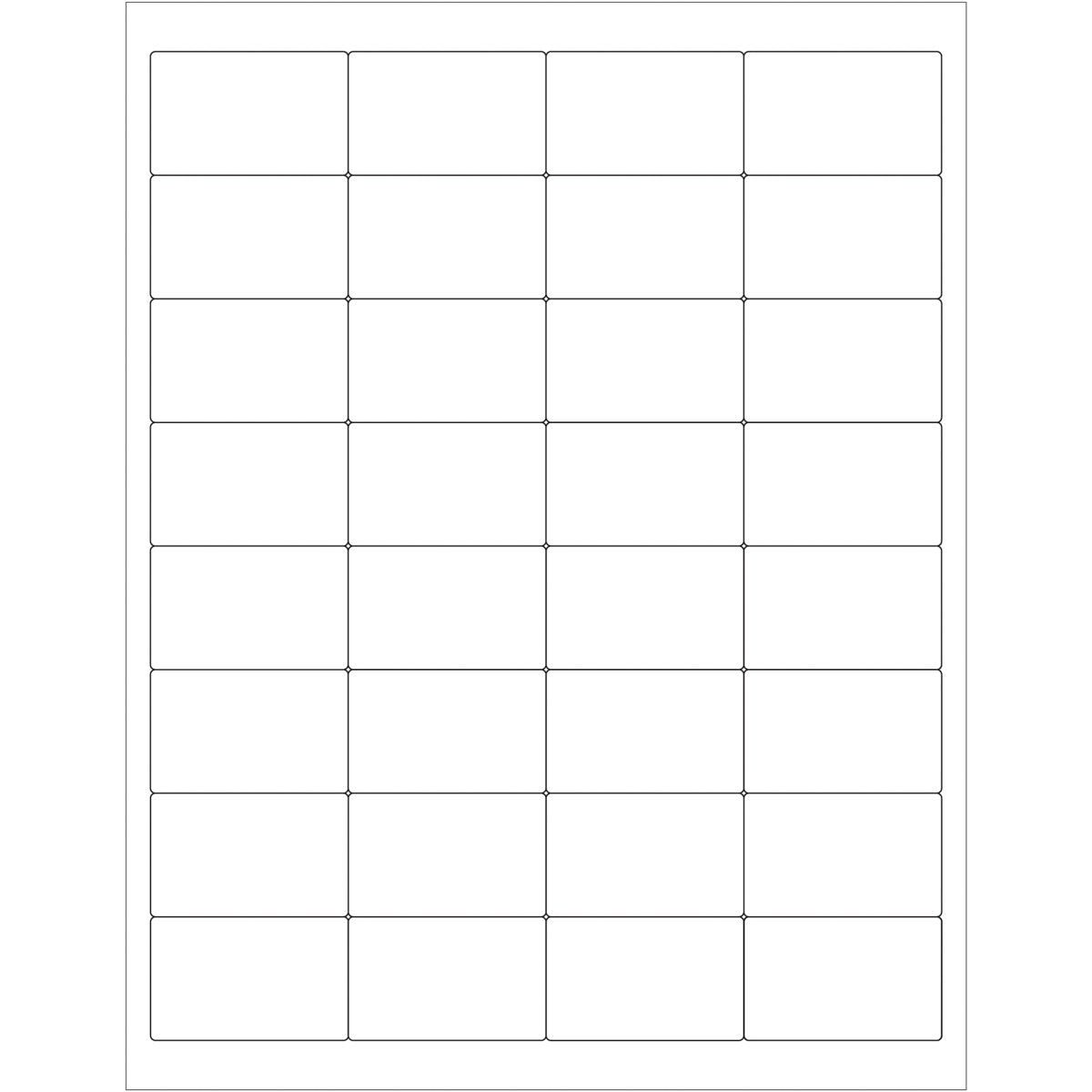 2 x 1 1/4" White Rectangle Laser Labels 3200/Case