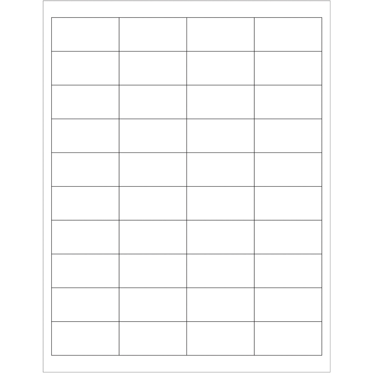 2 x 1" White Rectangle Laser Labels 4000/Case