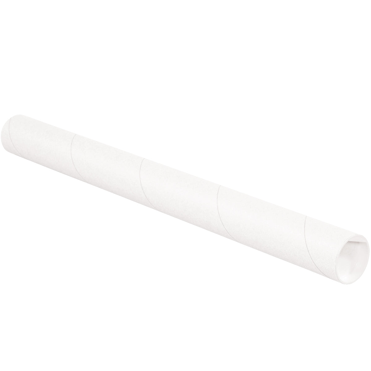 2 x 9 White Mailing Tubes With End Caps .060 Gauge 50/Case