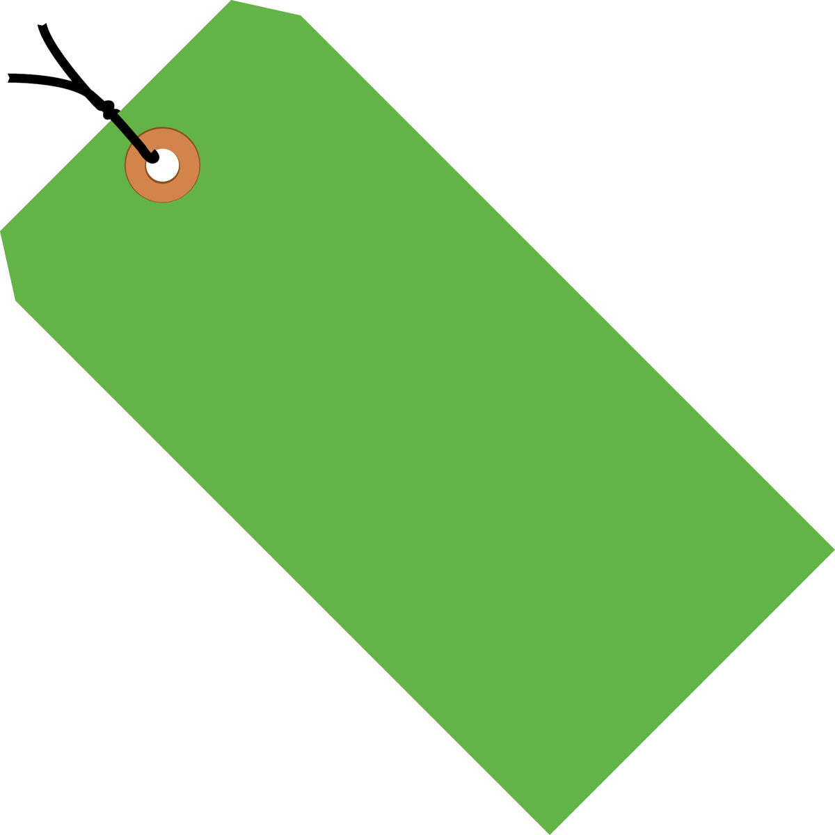 3 3/4 x 1 7/8 Fluorescent Green 13 Pt. Shipping Tags - Pre-Strung 1000/Case