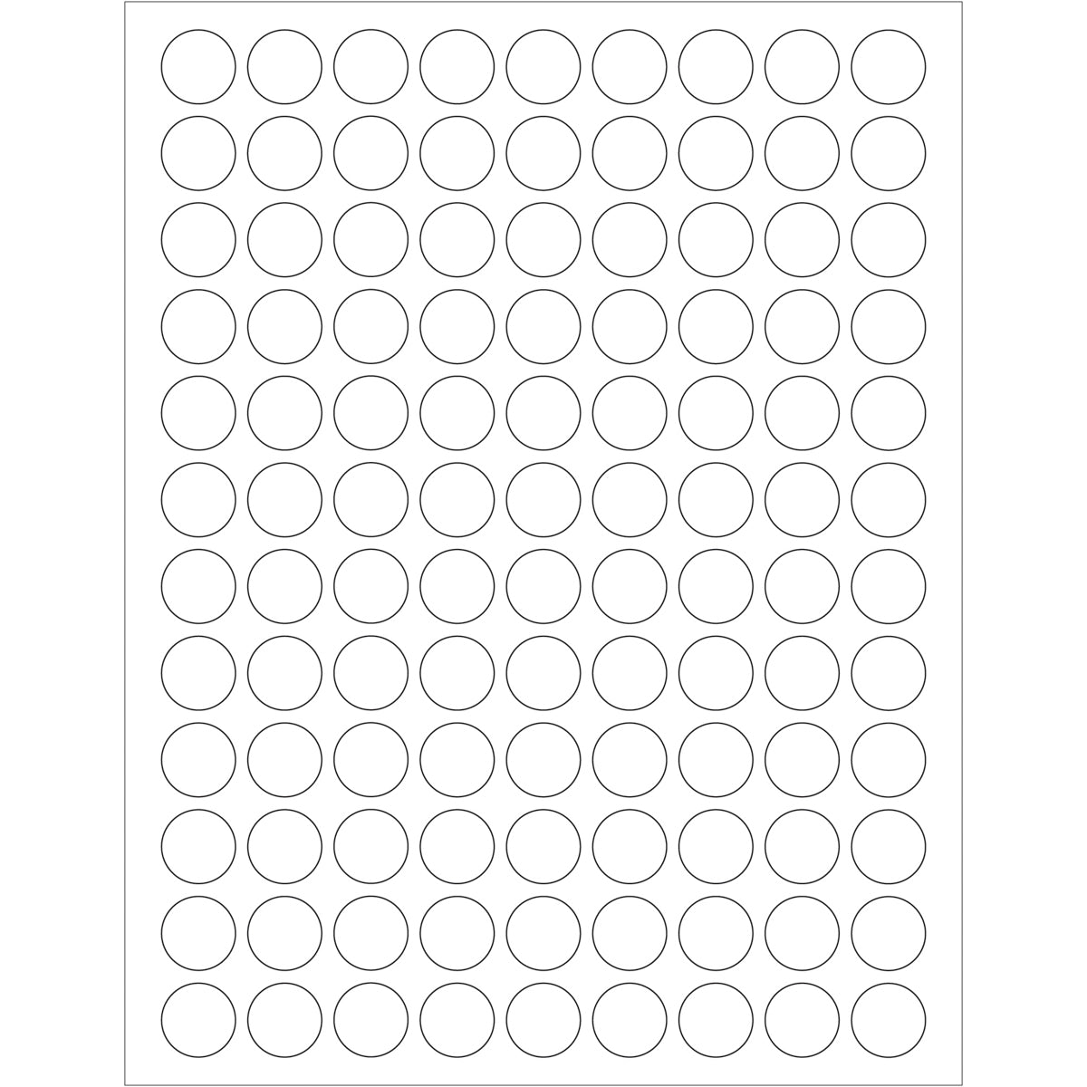 3/4" White Circle Laser Labels 10800/Case