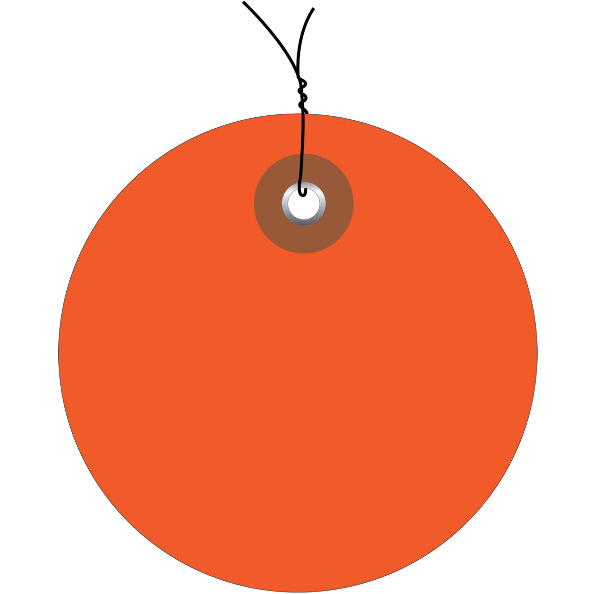 3" Orange Plastic Circle Tags - Pre-Wired 100/Case