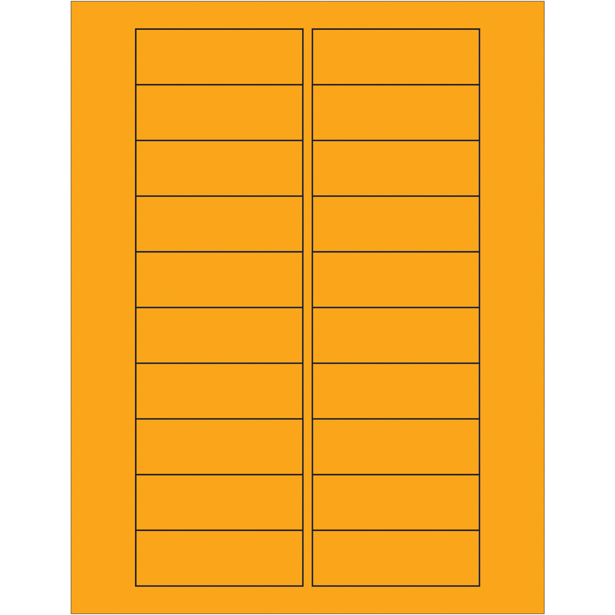3 x 1" Fluorescent Orange Rectangle Laser Labels 2000/Case