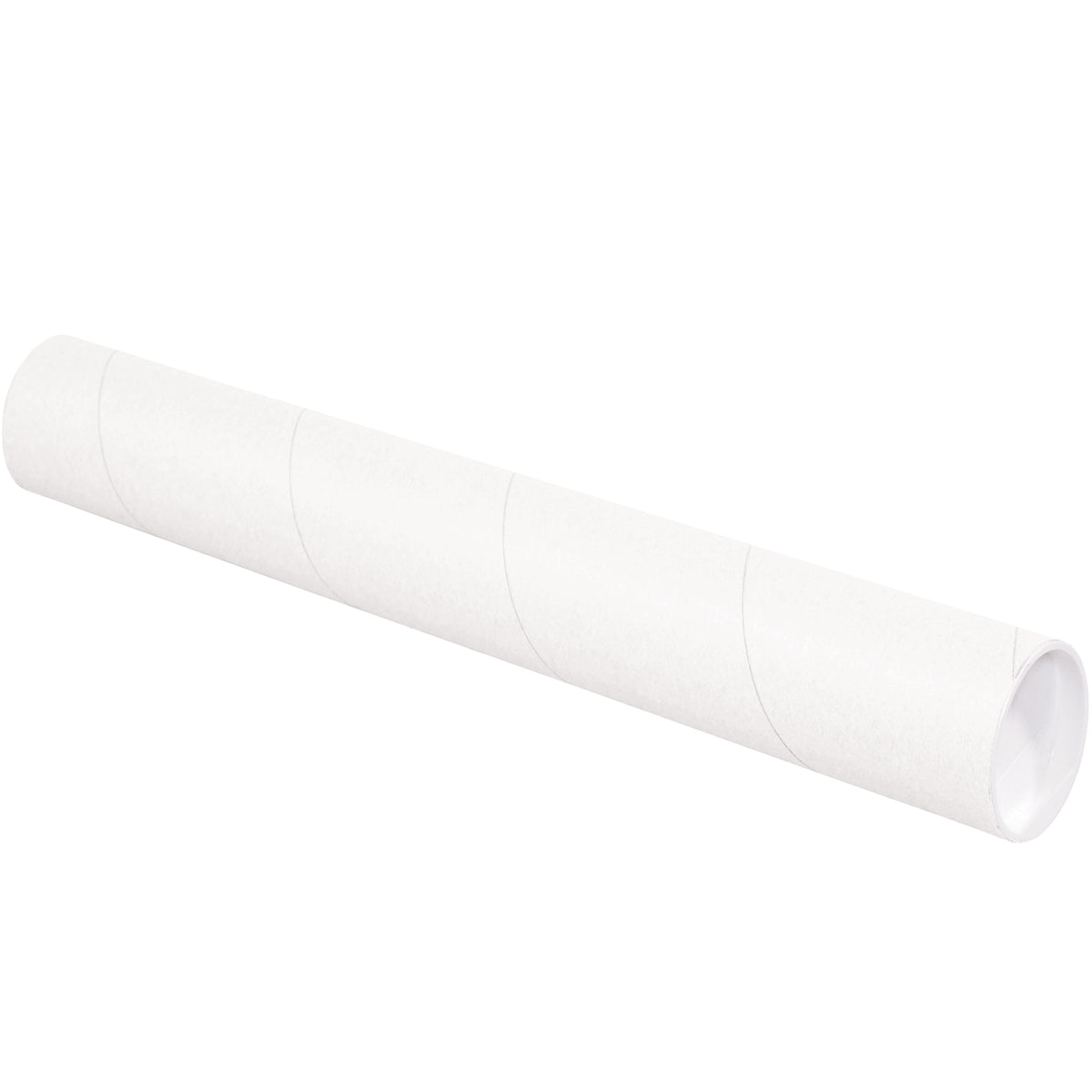 3 x 36 White Mailing Tubes With End Caps .070 Gauge 24/Case