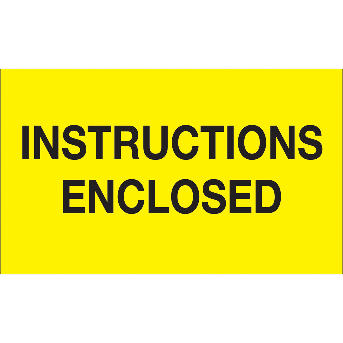 3 x 5" - "Instructions Enclosed" (Fluorescent Yellow) Labels 500/Roll