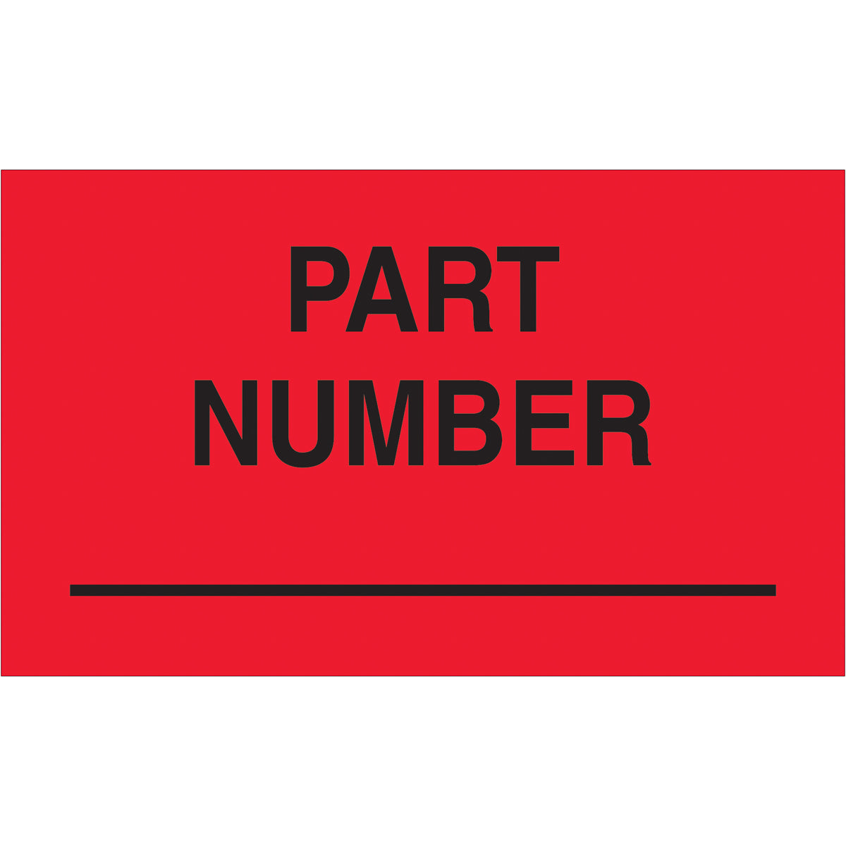 3 x 5" - "Part Number" (Fluorescent Red) Labels 500/Roll