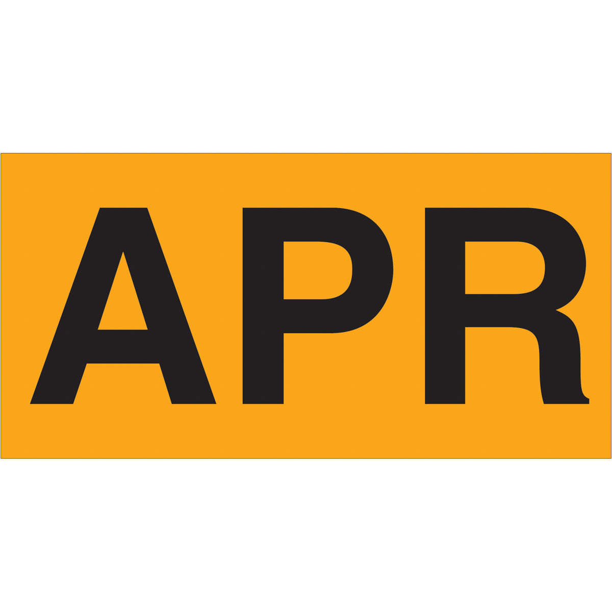 3 x 6" - "APR" (Fluorescent Orange) Months of the Year Labels 500/Roll