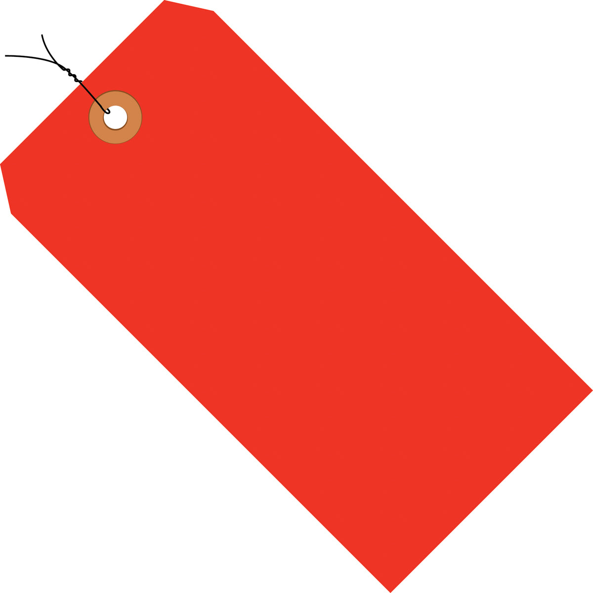 4 1/4 x 2 1/8 Fluorescent Red 13 Pt. Shipping Tags - Pre-Wired 1000/Case