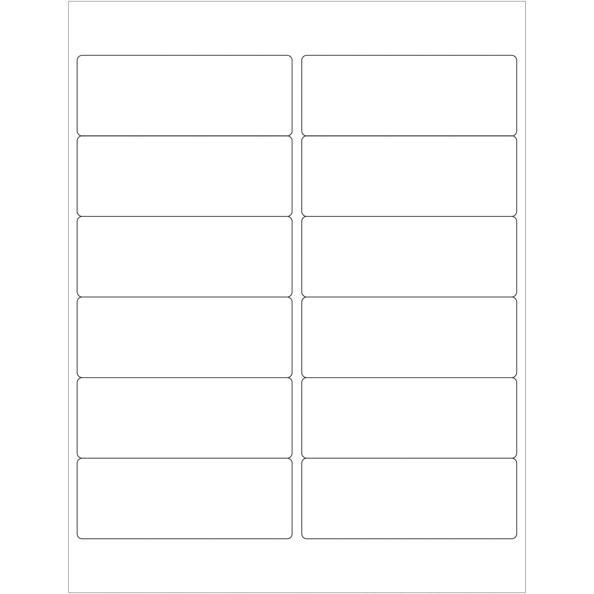 4 x 1 1/2" White Rectangle Laser Labels 1200/Case