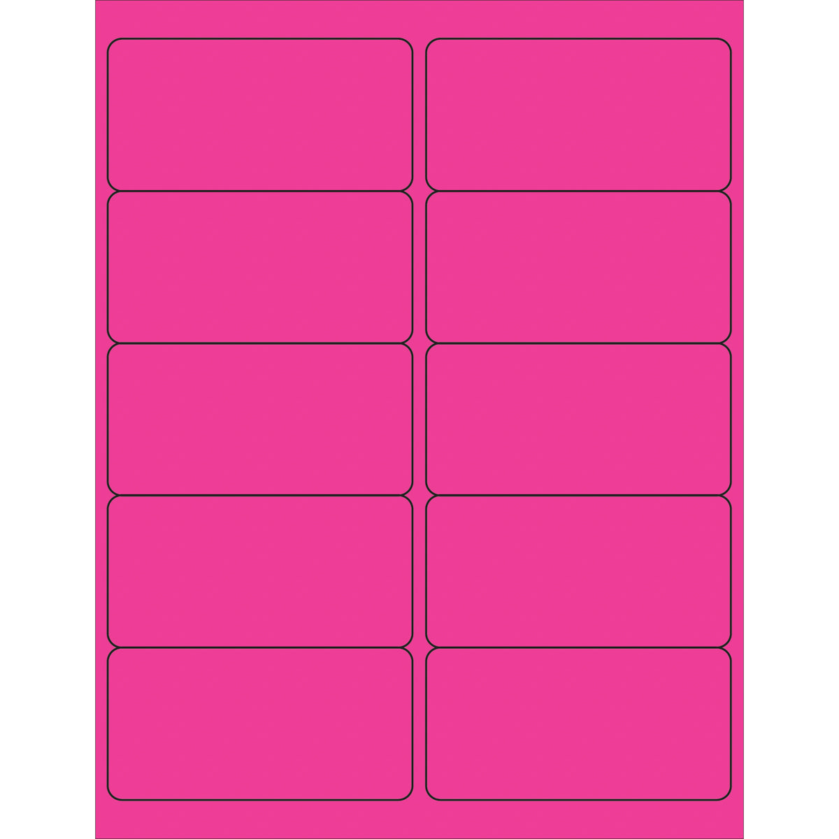 4 x 2" Fluorescent Pink Rectangle Laser Labels 1000/Case