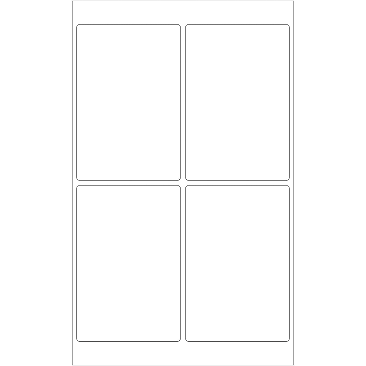 4 x 6" White Removable Rectangle Laser Labels 400/Case