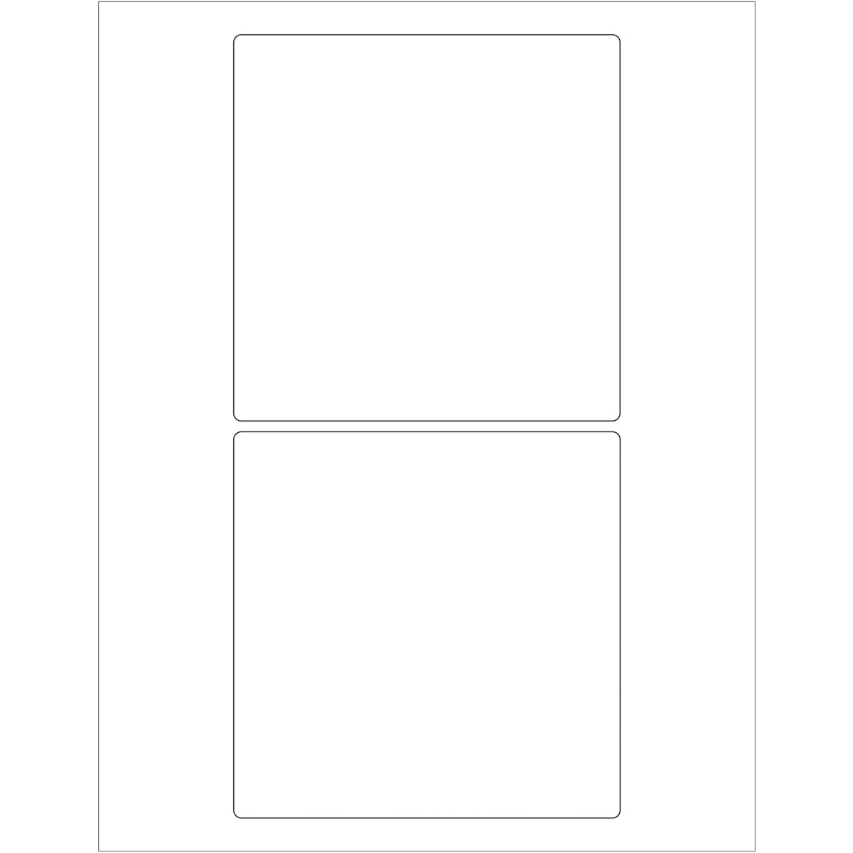 5 x 5" White Rectangle Laser Labels 200/Case