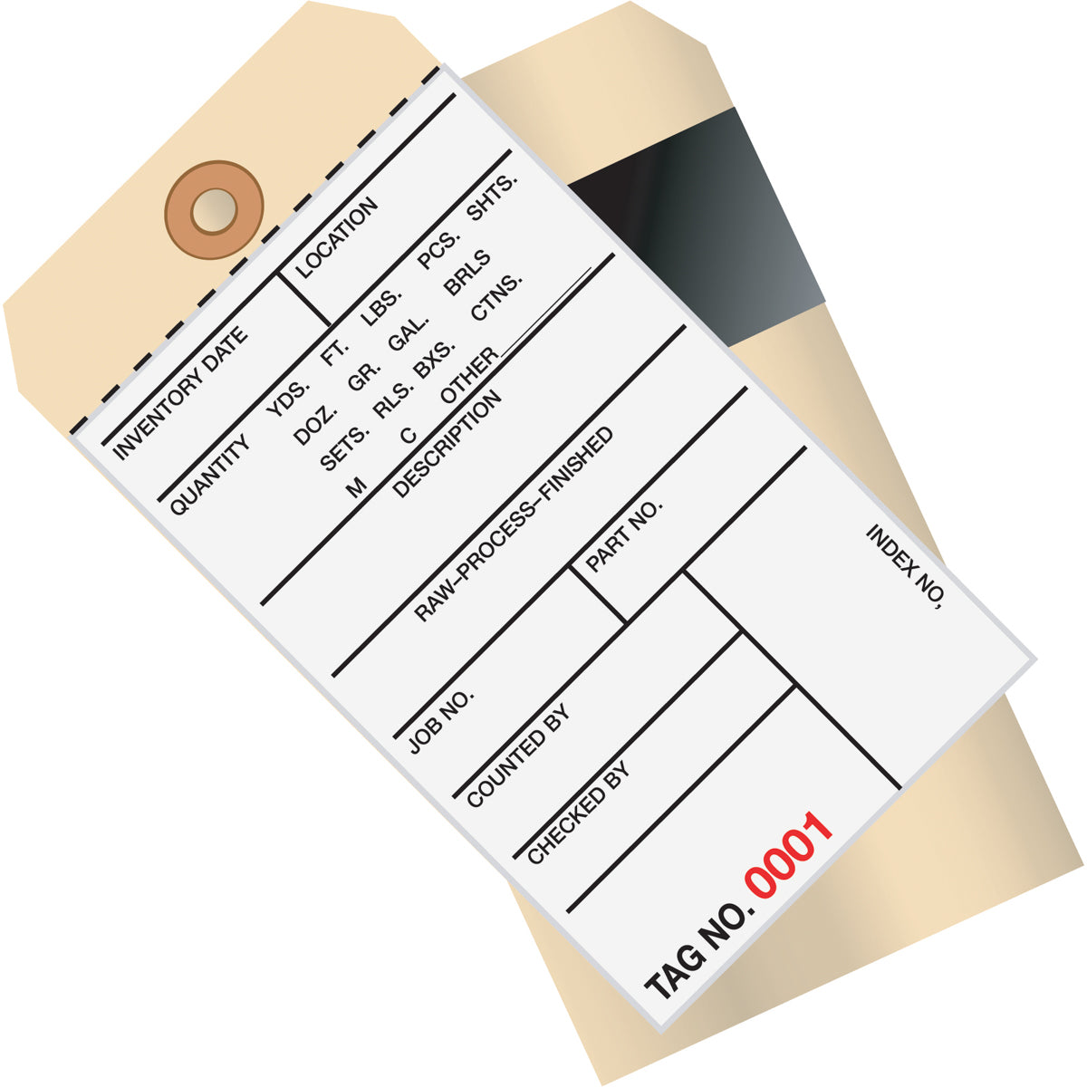 6 1/4 x 3 1/8 - (2000-2499) Inventory Tags 2 Part Carbon Style #8 500/Case