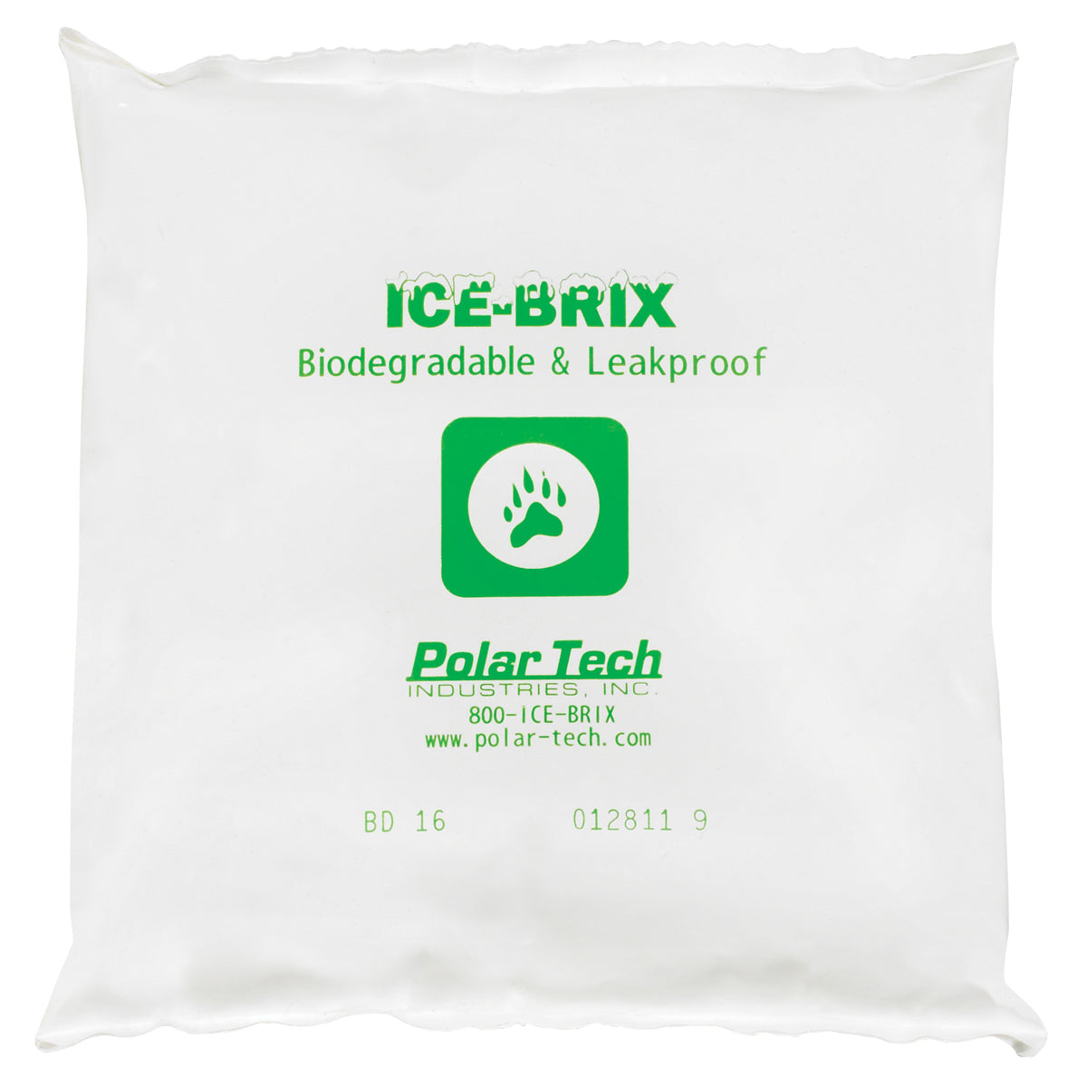 6 1/4 x 6 x 1 - 16 oz. Ice-Brix Biodegradable Packs  36/Case